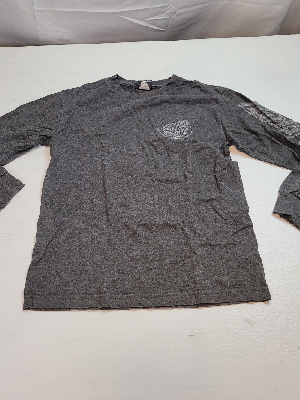 Santa Cruz Skateboards Men's Long Sleeve Logo Tee - Charcoal Gray